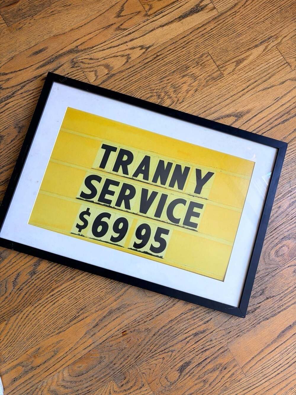 Custom Framed “Tranny Service” Vintage Photo 25x17